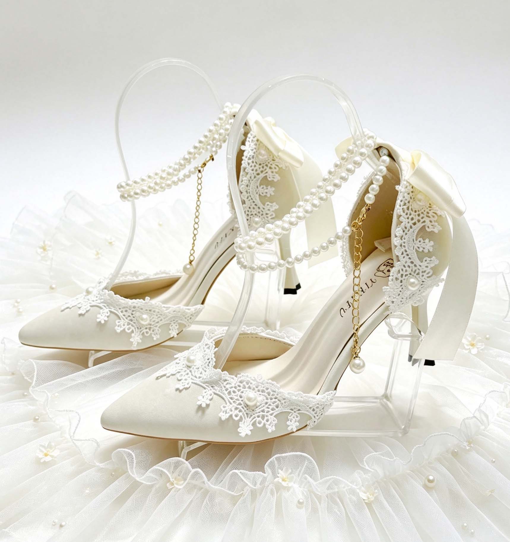 Wysokie obcasy damskie, perłow – Women'S Accessories For Shoes recenzja i cena