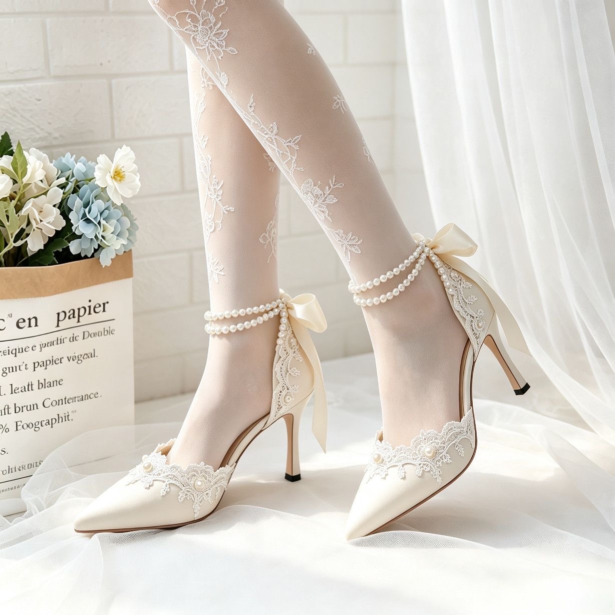 Wysokie obcasy damskie, perłow – Women'S Accessories For Shoes recenzja i cena